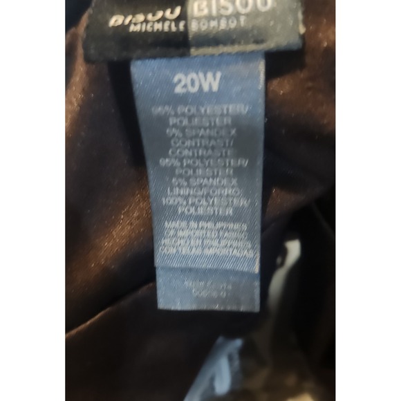 Bisou Michele Bohbot Halter Maxi Dress 20W Brown Turquoise Black White‎ Pattern - Picture 7 of 9